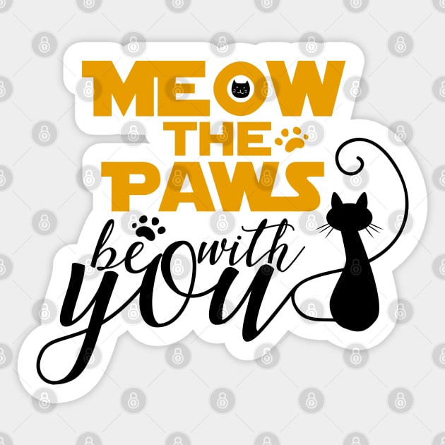 Meow the Paws be with You Sticker by Cinestore Merch